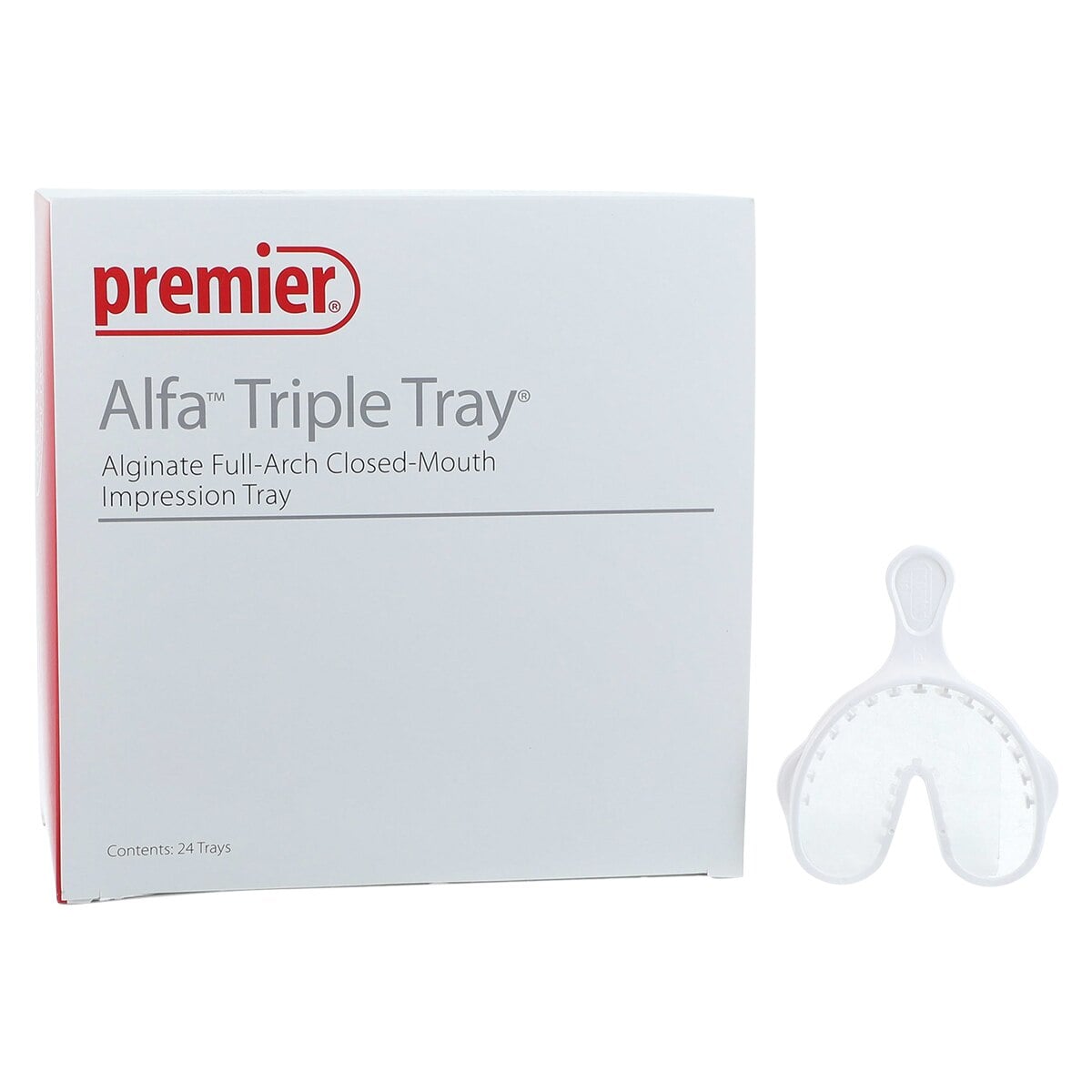 Alfa Triple Tray Medium, White, 24/Box, 1006323