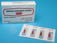 Premier Absorbent Paper Points, Sterile, Coarse (Size C), White, Cell Pack, 200/Pk, 9055105