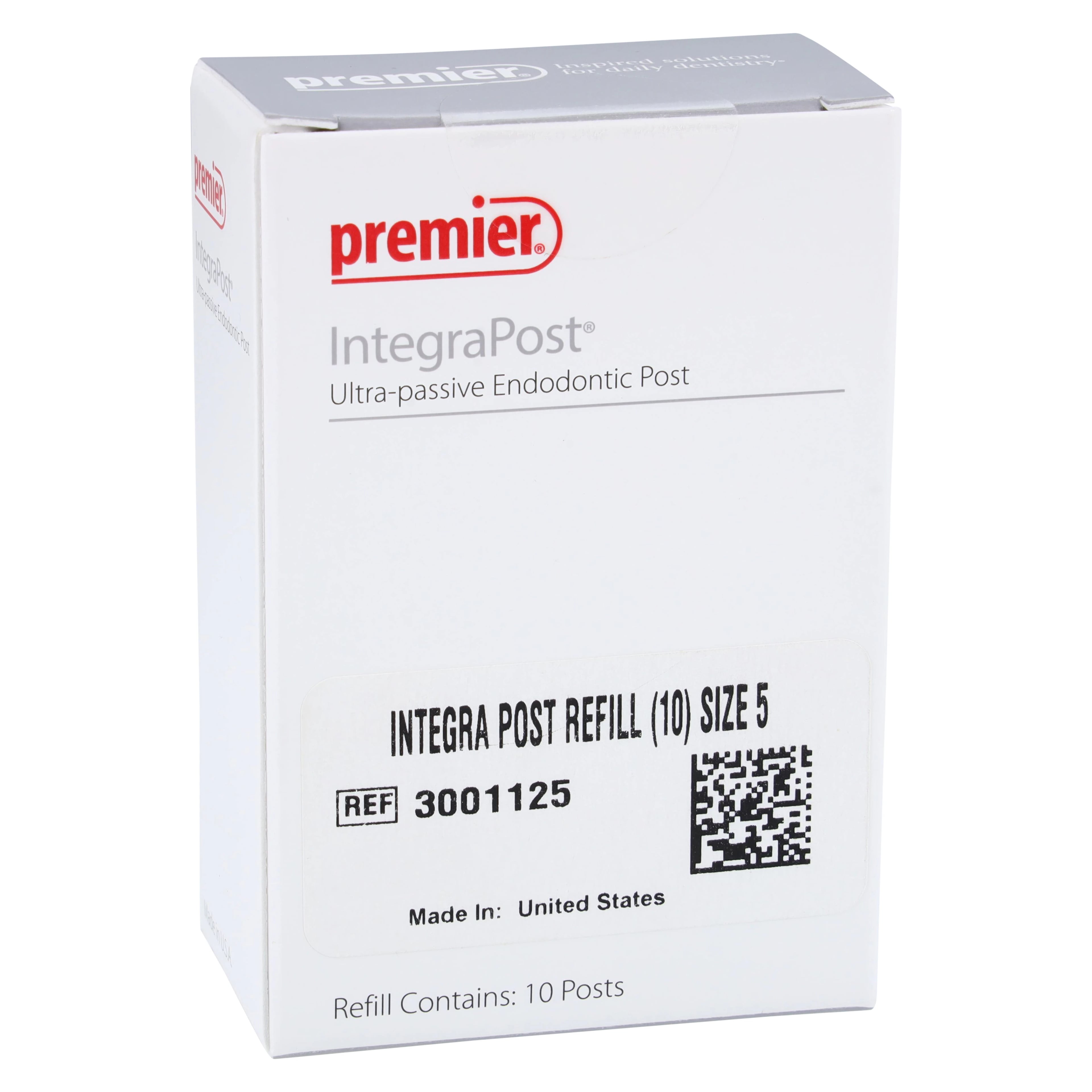 IntegraPost Titanium Alloy Post Refills, Size #5 (Blue), Parallel Passive, 10/Pk, 3001125