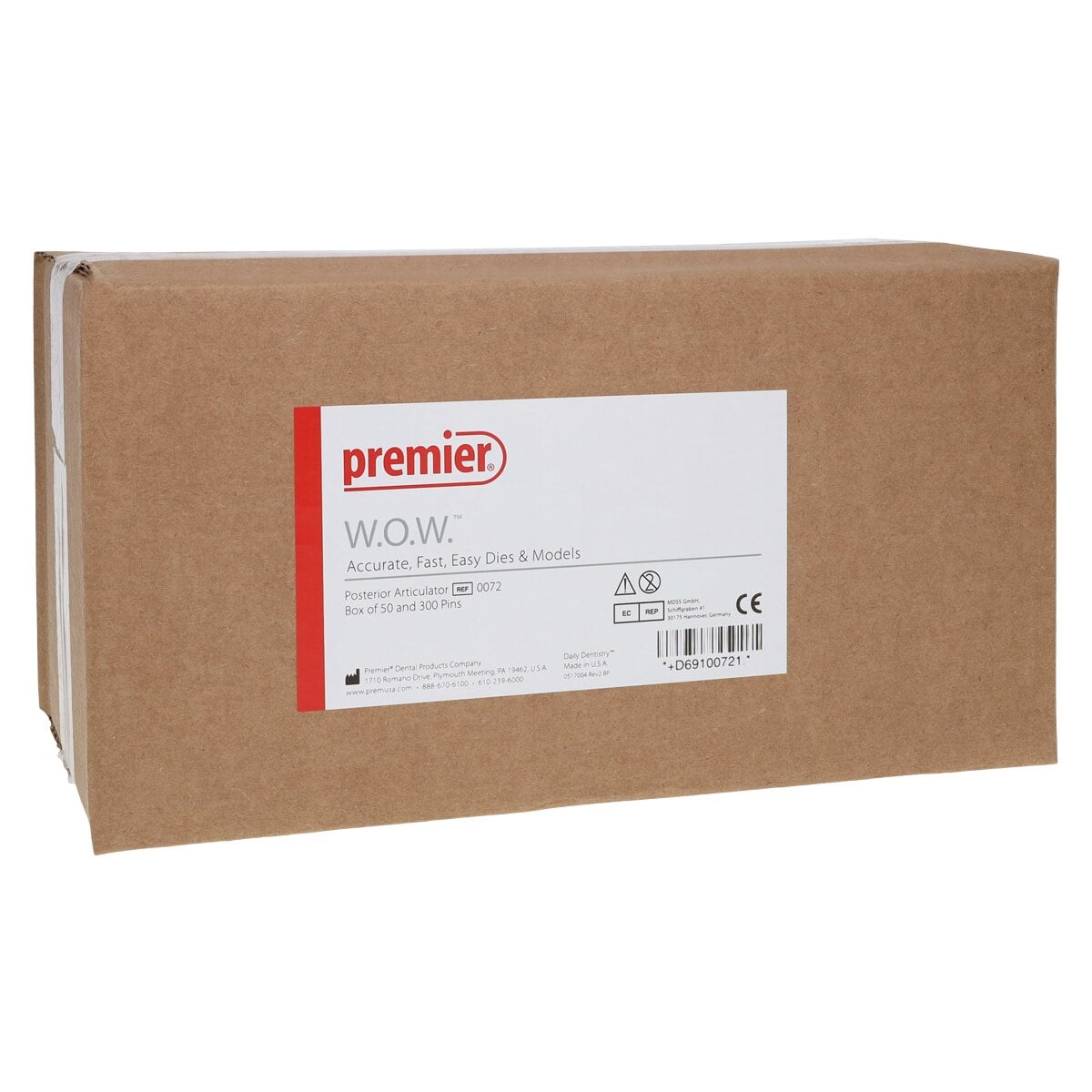 Premier W.O.W. Posterior Single-Use Articulators with 300 Dowel Pins, 50/Pkg, 0072