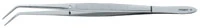 Premier Dental Products Flagg Dressing Pliers, 6-1/4", Curved Serrated Tip, Cotton Pliers, Non-Cutting, Single