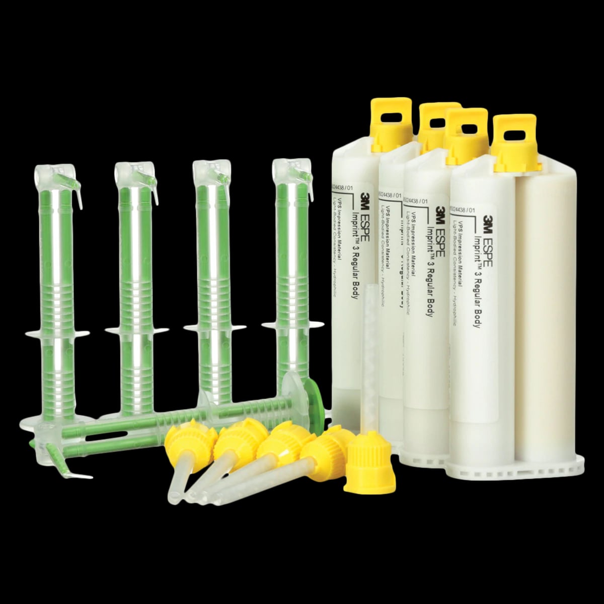 3M™ Imprint™ 3 Regular Body VPS Impression Material Refill, 4 x 50 mL Garant Cartridges, Yellow, 10779
