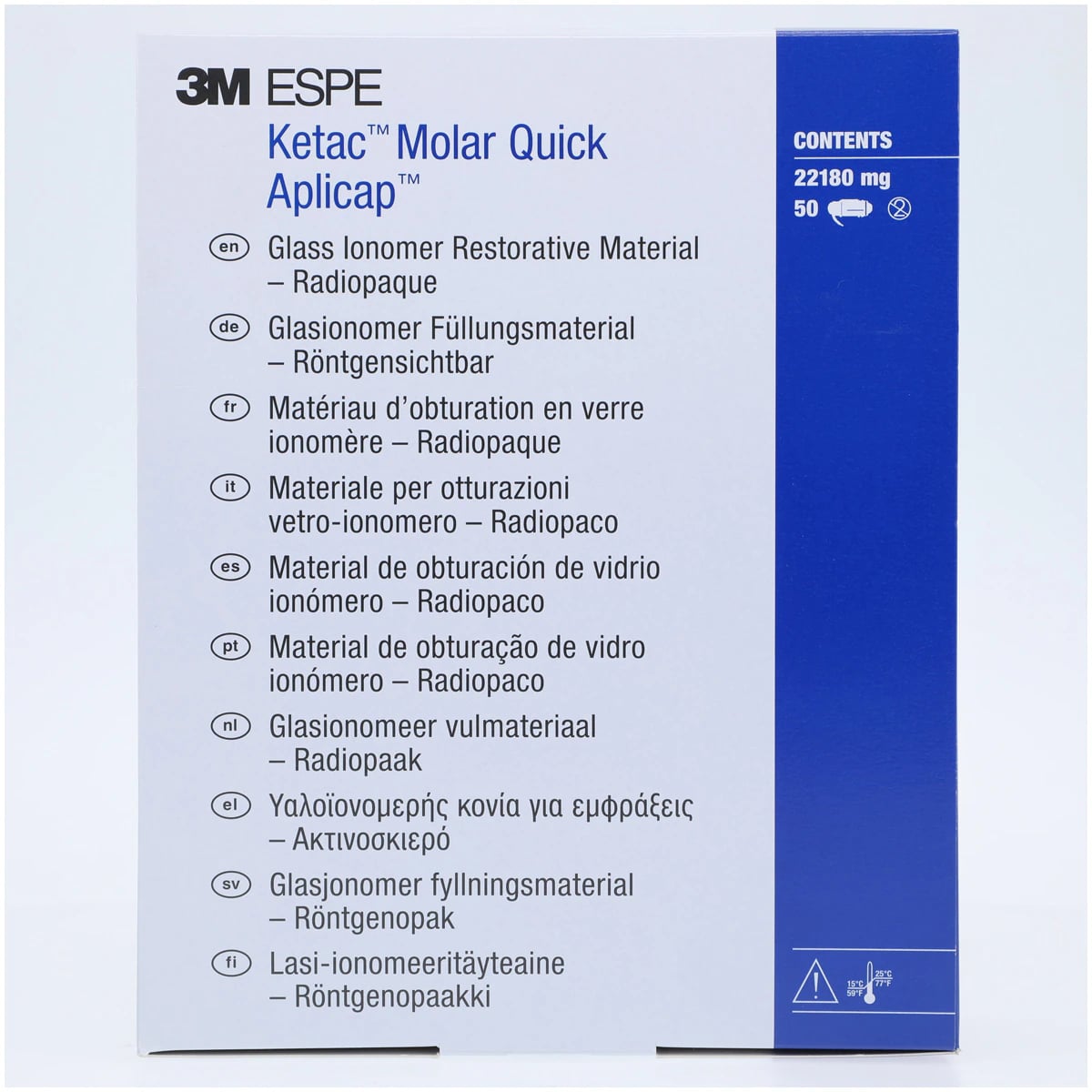 3M Ketac Molar Quick Aplicap Glass Ionomer Restorative, Assorted Shades Refill, 50 Capsules, 56369