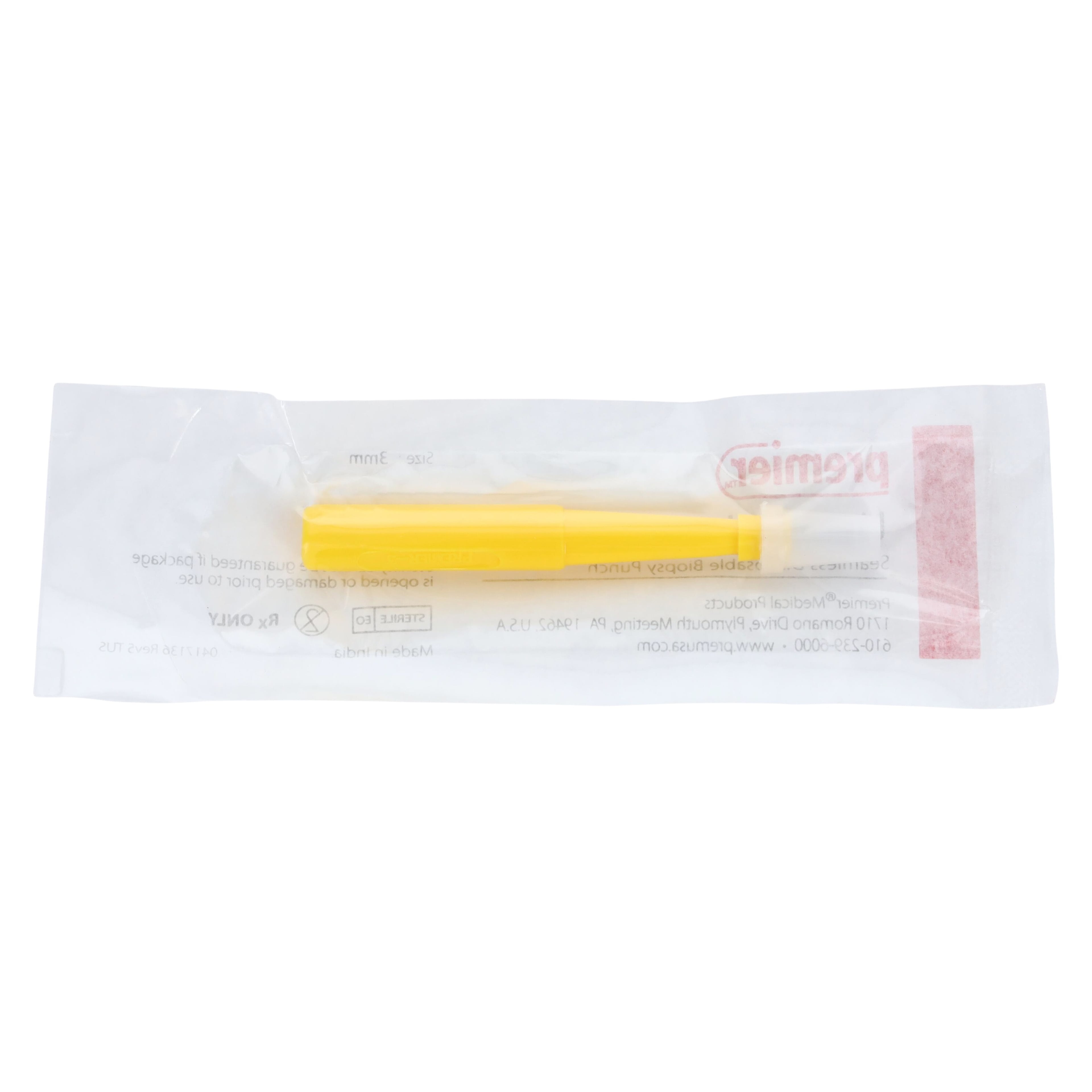 Premier Uni-Punch Seamless Disposable Biopsy Punch, 3.0 mm, Sterile, Box of 50, 9033513