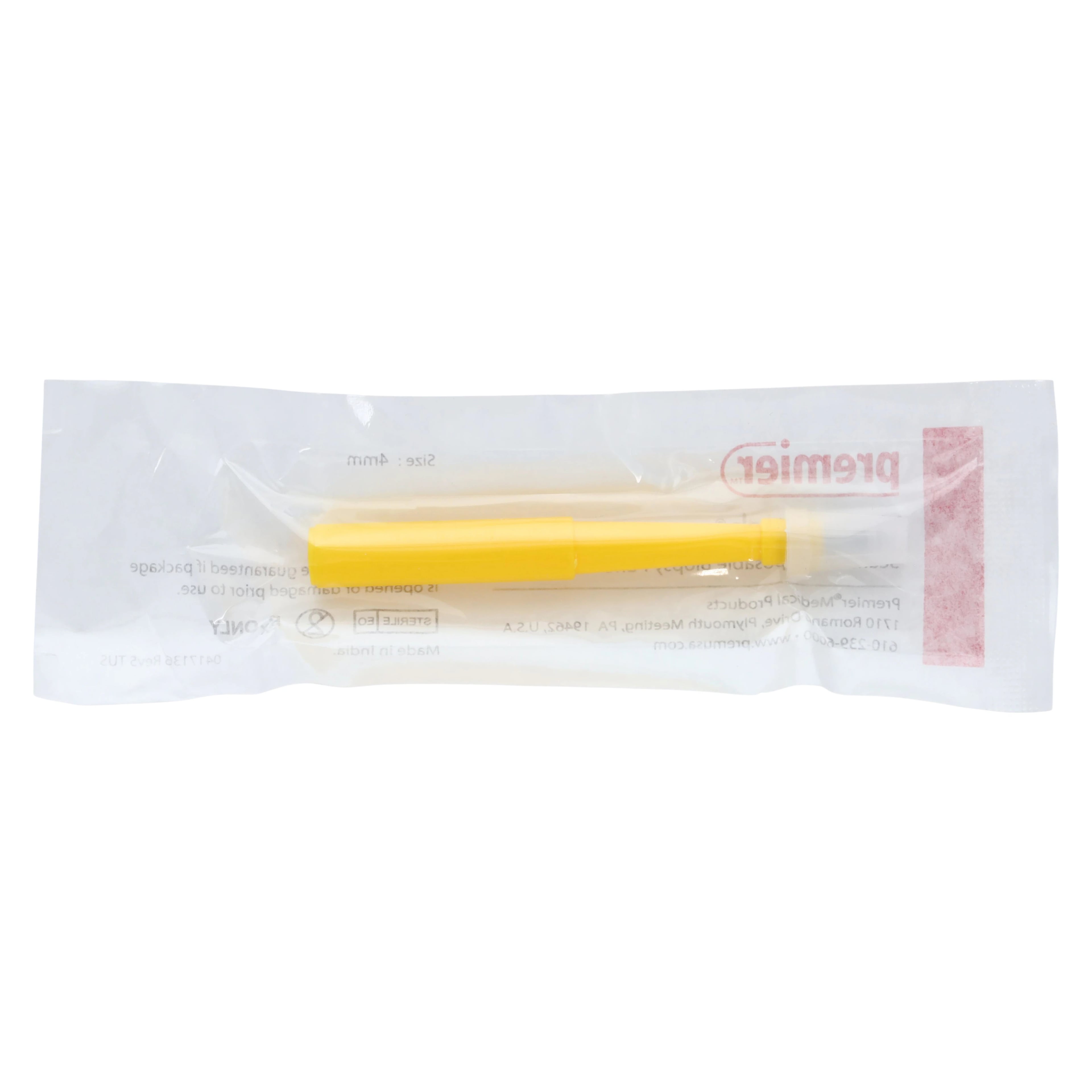 Premier Uni-Punch® Seamless Disposable Biopsy Punch, 4mm, Sterile, Box of 50, 9033514