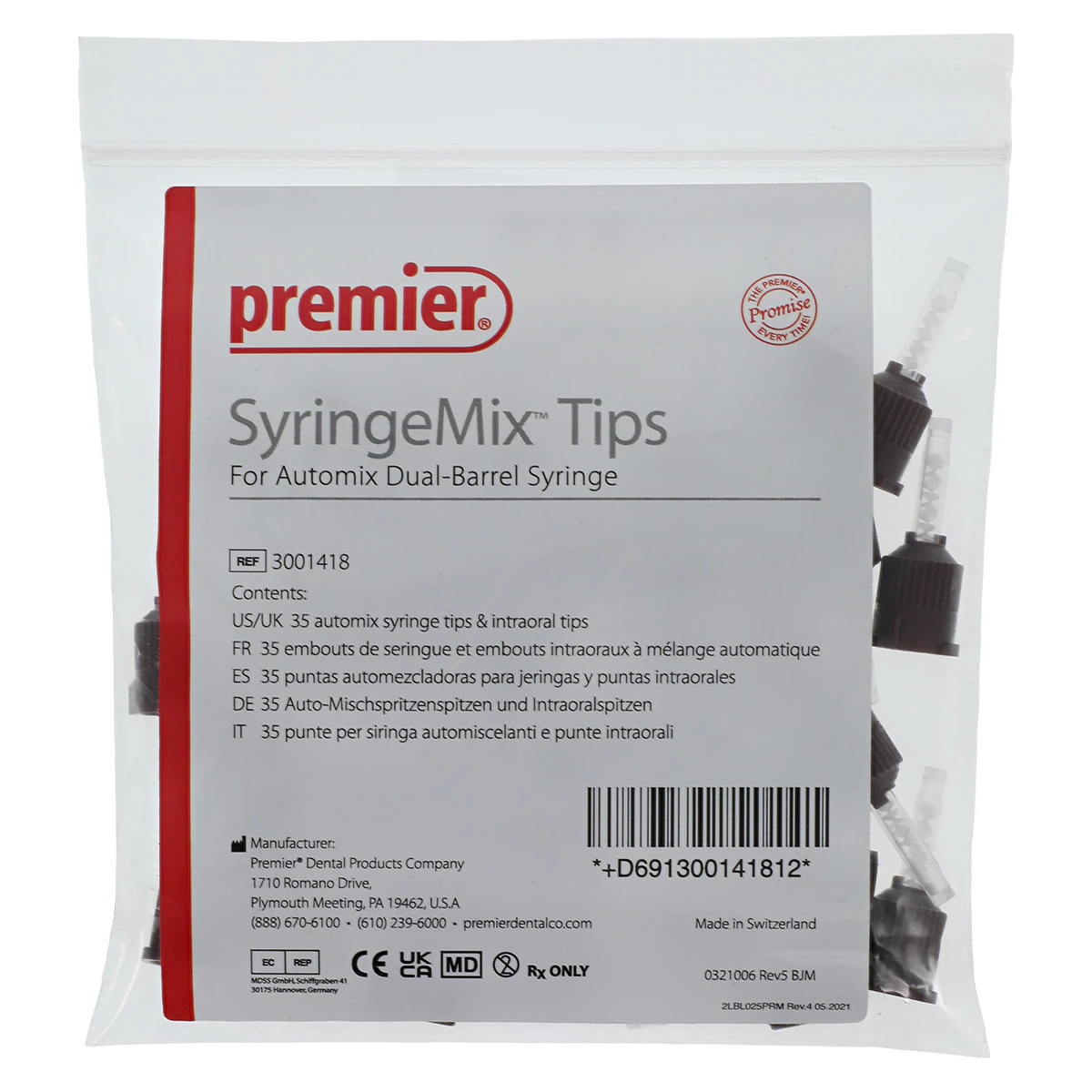 CompCore AF SyringeMix Mix-Tips & Intraoral Tips, 35 Mix-Tips + 35 Intraoral Tips, Refill Pack, 3001418