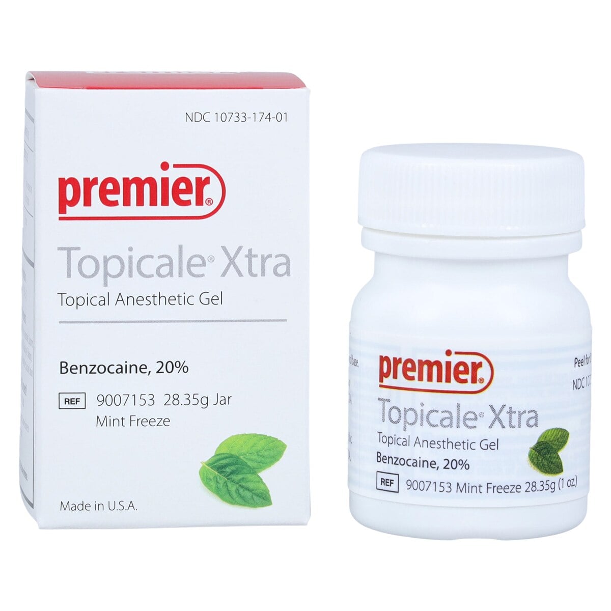 Topicale Xtra Gel - Mint Freeze, Topical Anesthetic (Benzocaine 20%), 1 oz Jar, #9007153