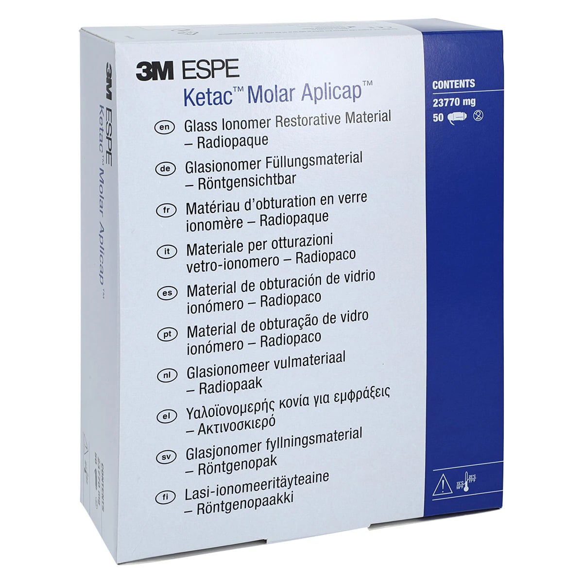 3M Ketac Molar Aplicap Glass Ionomer Restorative, Assorted Shades, Refill, 50/Box, #56410
