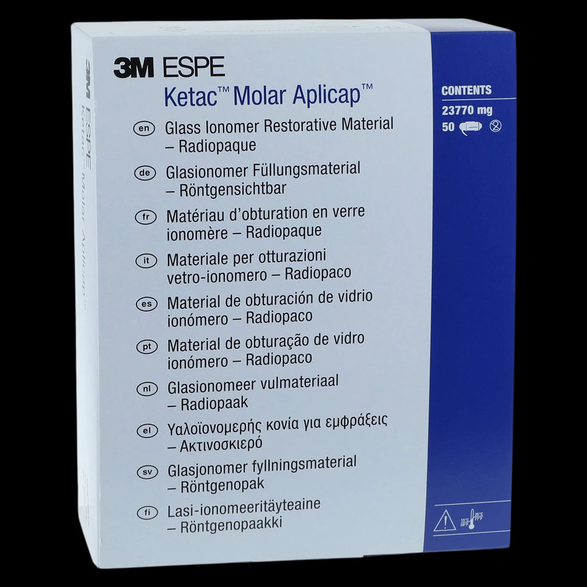 3M (Solventum) Ketac-Molar Aplicap Glass Ionomer Restorative, Self-Cure, Capsule Refill, Shade A1, 50/Pk, 56430