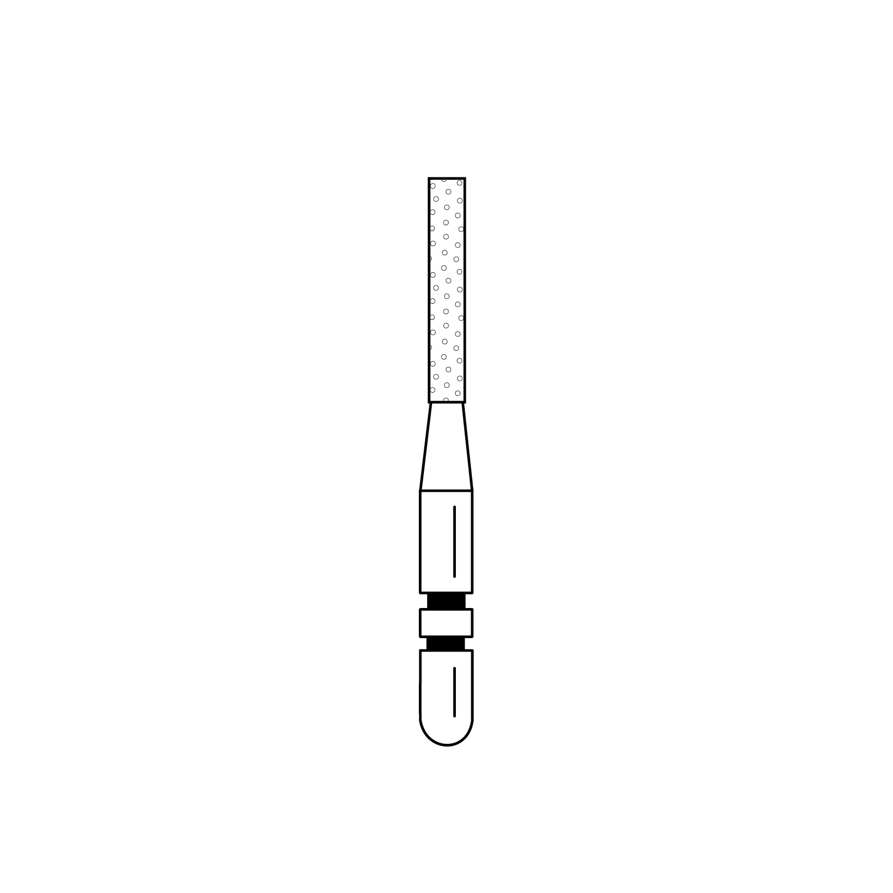 Two Striper ShortCut Diamond Bur, FGSS, Flat-End Cylinder, 515.7 S, 1.2 mm, Coarse, Green, 5/Pk, 2015910