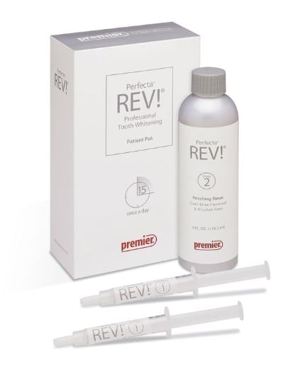 Perfecta REV! Take-Home Tooth Whitening Patient Pak, 14% Hydrogen Peroxide, Mint, 2 x 3cc Syringes, 4oz Finishing Rinse, 0.9oz Toothpaste, 4000142
