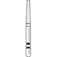 Two Striper Diamond Bur, FG, Flat-End Taper, #702.8C, 1.4 mm Major/0.9 mm Minor Diameter, 8 mm Length, Coarse, Green, 5/Pk, 2015343