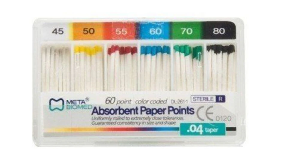 Hygenic Greater Taper Absorbent Paper Points, .04 Taper, Size #50, Yellow, Sterile, 28 mm, 144/Box (WDT-60019133)