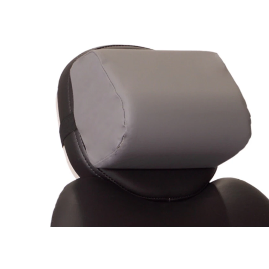 Crescent Memory Headrest, Gray, 7.5"W, Elastic Strap Attachment