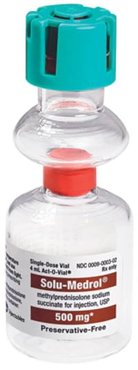 Solu-Medrol Injection 500mg, Preservative-Free, Single-Dose Vial, Act-O-Vial 4mL