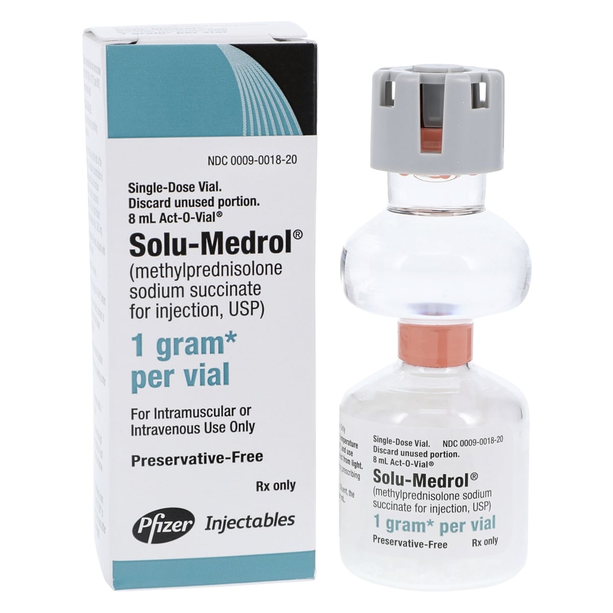 Solu-Medrol Injection 1gm, Powder-Free, Act-O-Vial, Single Dose Vial, 8mL