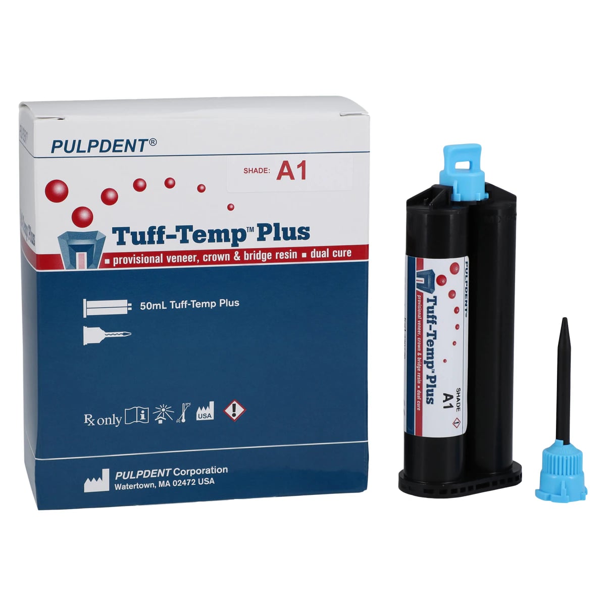 Tuff-Temp Plus Provisional C&B Resin, Shade A1, 50 mL Automix Cartridge Kit, TTPA1