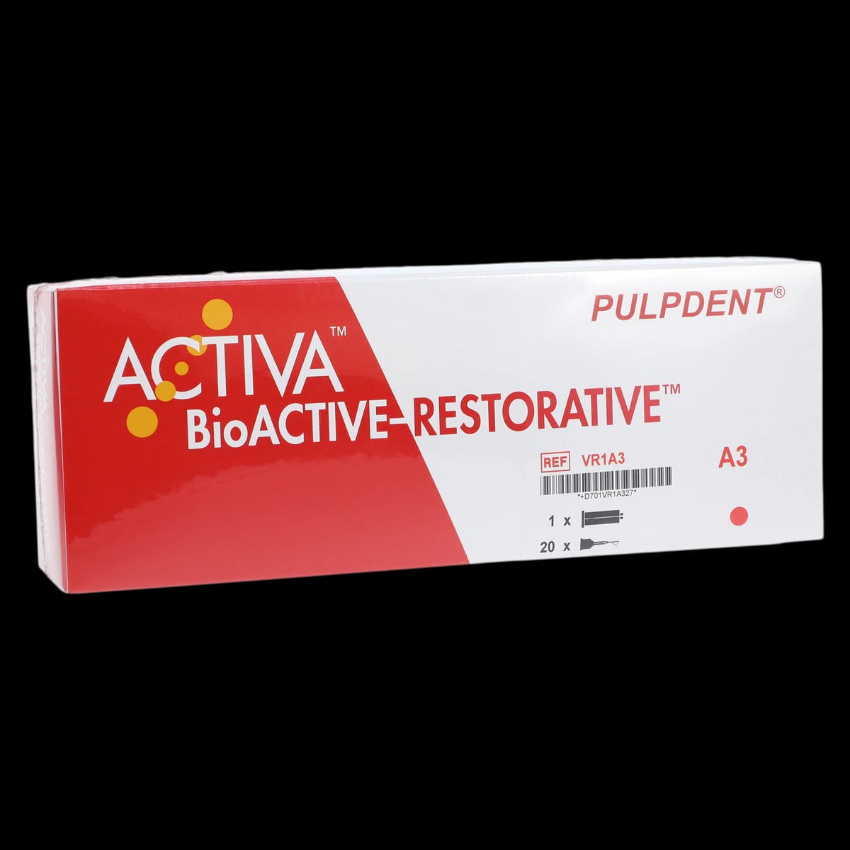Activa BioActive-Restorative Syringe Refill, A3, 5 mL/8 g, 1 Syringe + 20 Mix Tips, VR1-A3