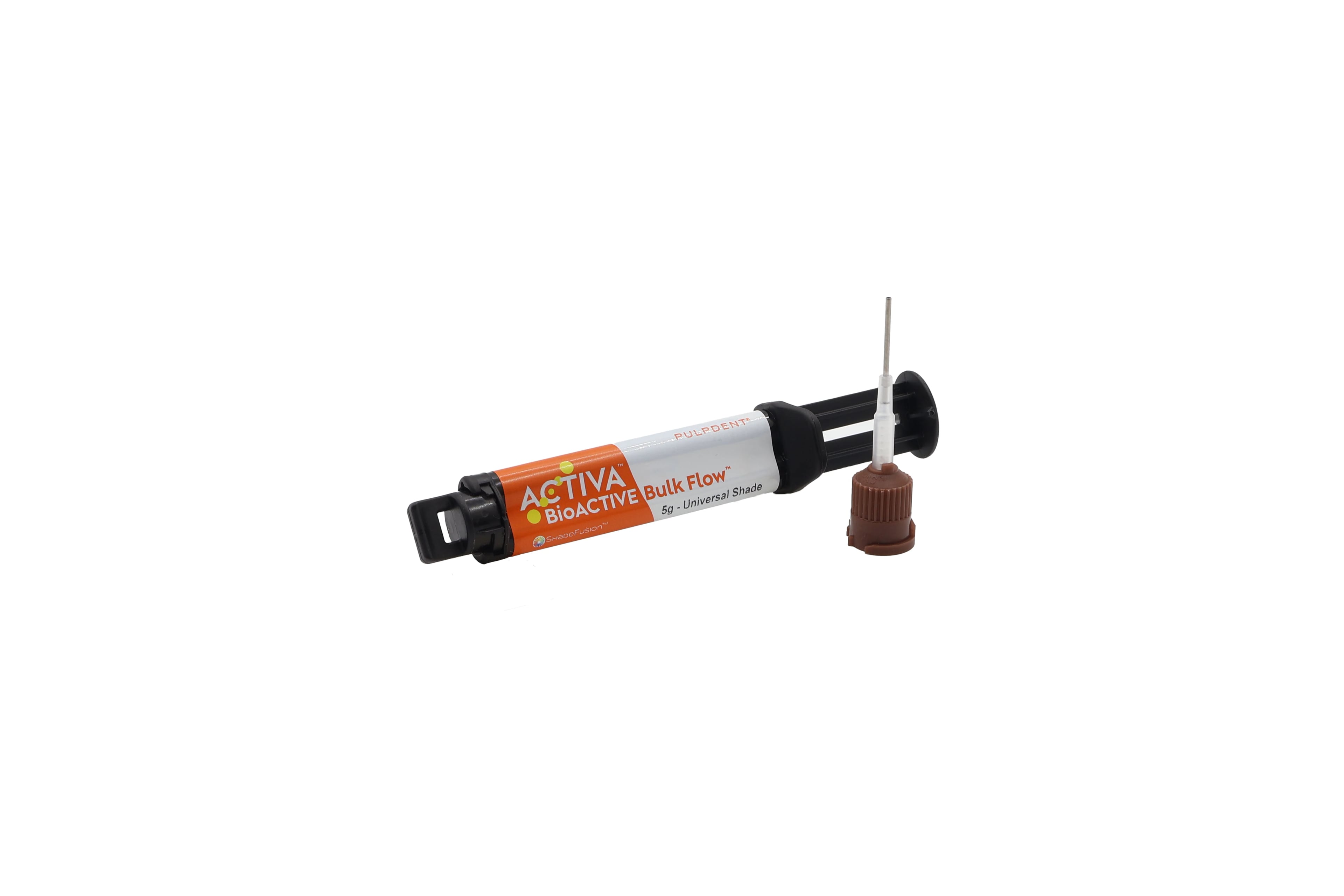 ACTIVA BioACTIVE Bulk Flow Restorative, Universal ShadeFusion, 5g Syringe with 10 Automix Tips, VBF1US