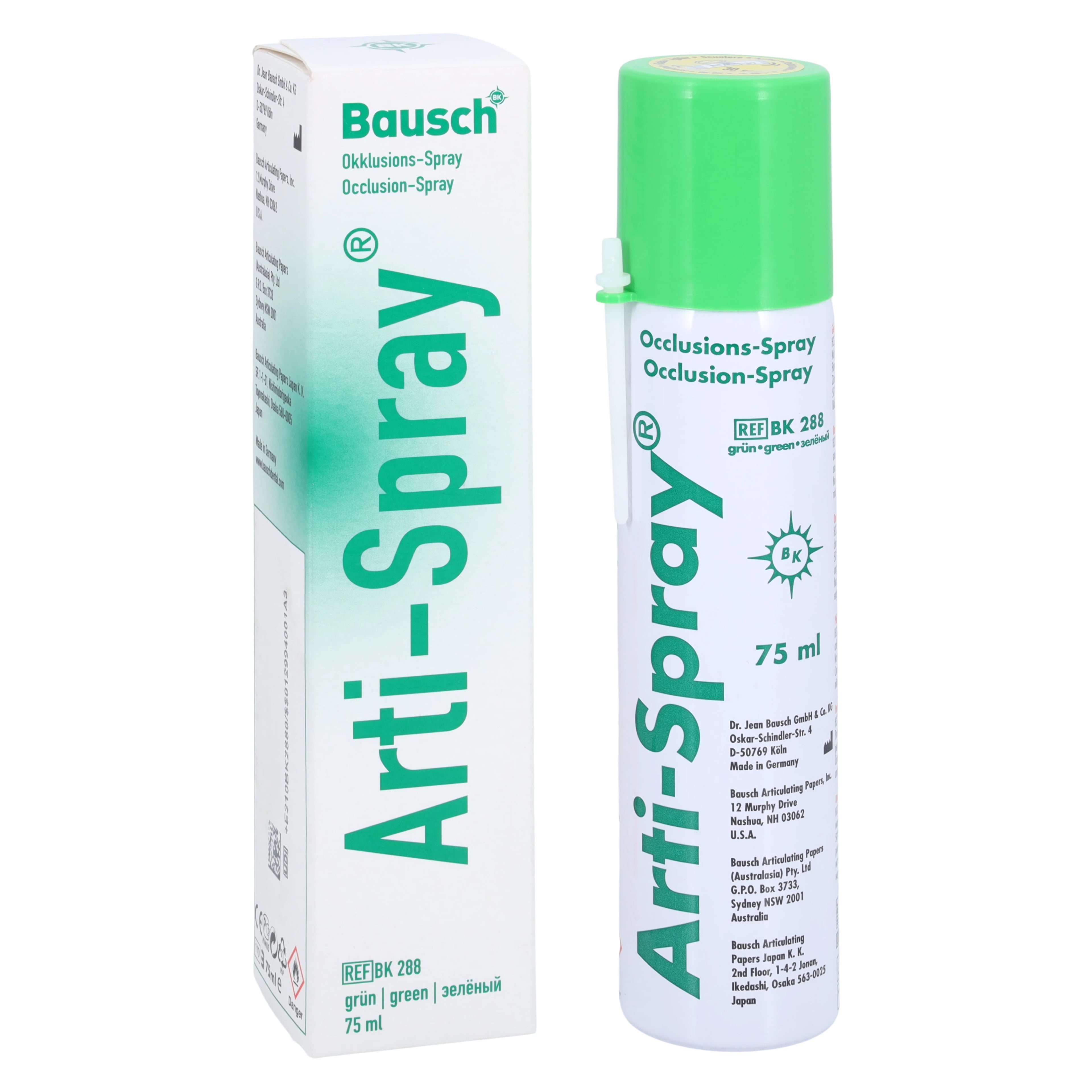 Bausch Arti-Spray Occlusion Spray, Green, 75 mL Aerosol Can, BK 288