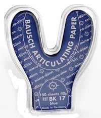 Arti-Check Micro-Thin Articulating Paper, Horseshoe, 40 Microns, Blue, 150/Pk, BK17