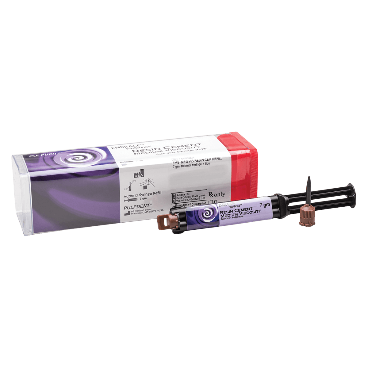 Embrace WetBond Resin Cement, Low Viscosity, Automix Syringe Refill, 3.5 g Cement, 10 Automix Tips, EMCAR2