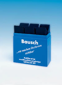 Bausch Arti-Check Micro-Thin Articulating Paper, 200 Microns (0.008"), Blue, 300 Strips, Plastic Dispenser, BK-01