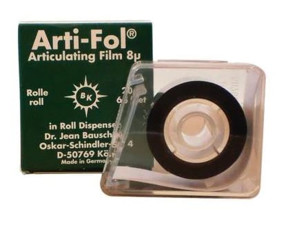 Bausch Arti-Fol II Articulating Film, Ultra Thin BK-26, 8 Microns, Green/Green, Double-Sided, 35 Meter Roll in Dispenser
