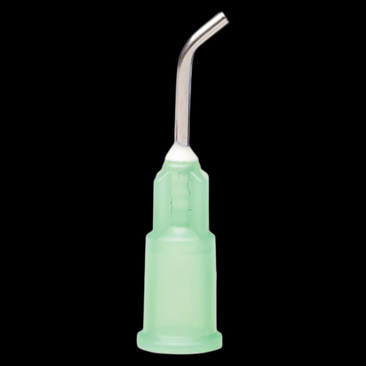 Pulpdent Pre-Bent Applicator Tips, 18 Gauge x 1/2", Green, Luer Lock, 20/Pk