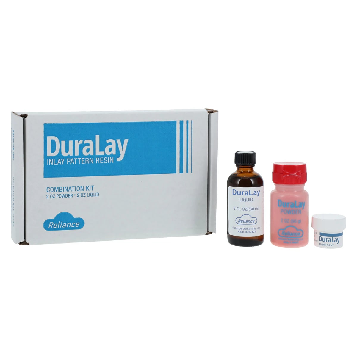 DuraLay Inlay Resin Combo Kit, Powder and Liquid, 2 oz, Red