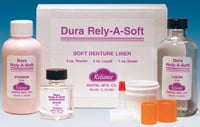 Reliance Dental Dura Rely-A-Soft Denture Soft Liner Kit, Clear, 4 oz Powder & 4 oz Liquid with Sealer