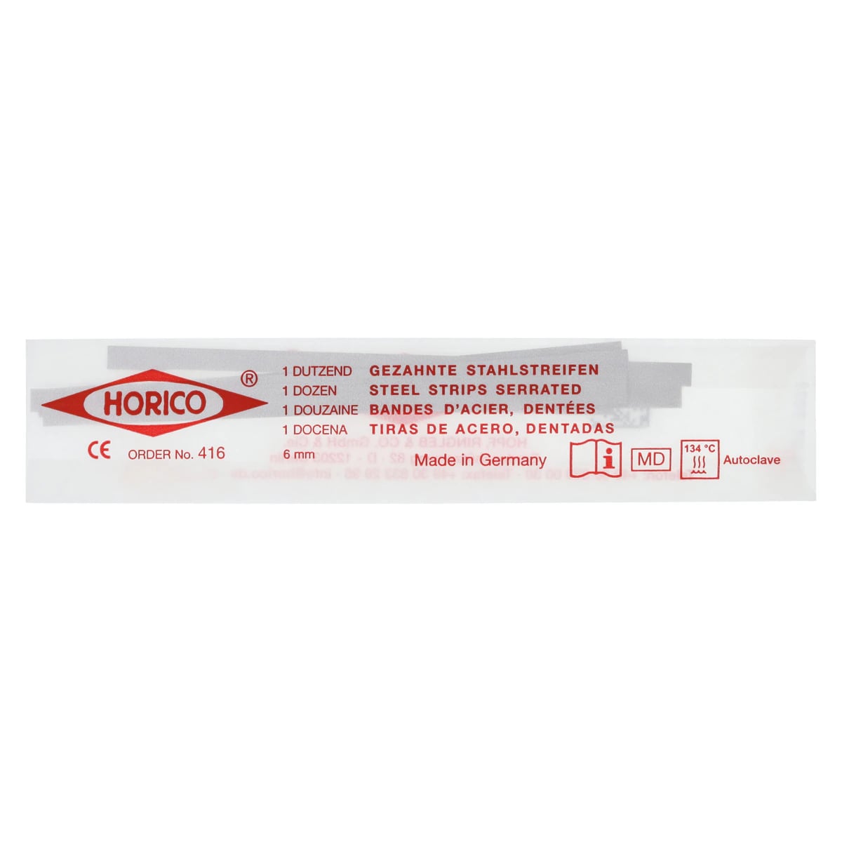 Horico Ribbon Saw Blades, 6mm, Stainless Steel, 12/Pkg