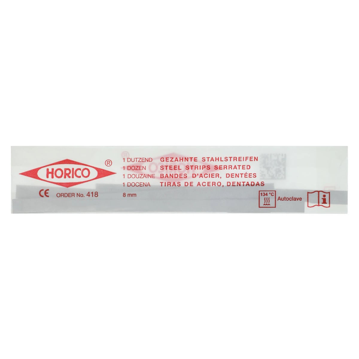 Horico Strip Ribbon Saw Blades, 8mm, Stainless Steel, 12/Pkg