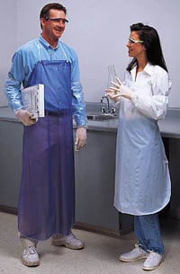 Utility Apron, Adult Unisex, Blue Vinyl, 54 in x 33 in, Each