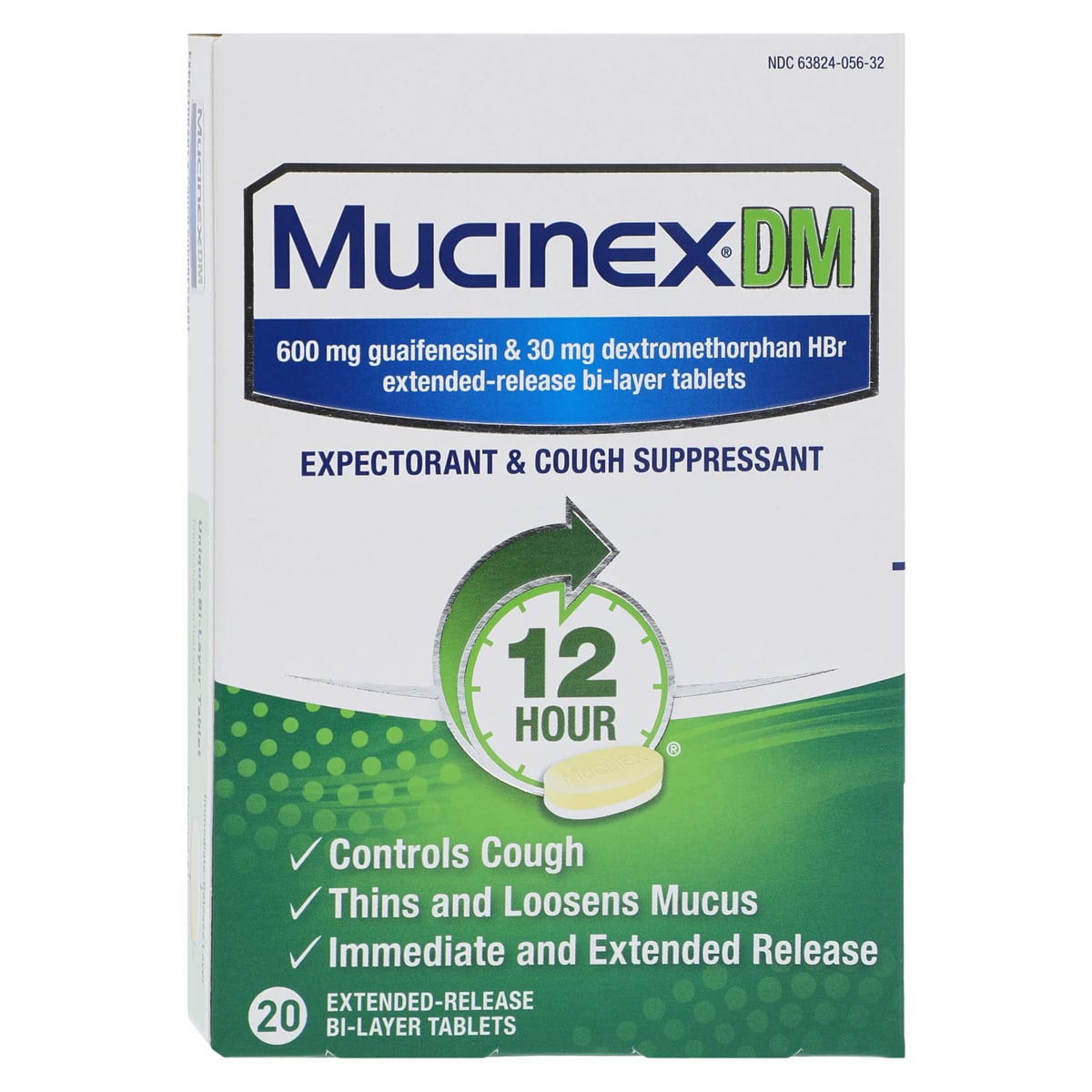 Mucinex DM ER Tablets, 600/30mg Extended Release, Unit Dose, 20/Box