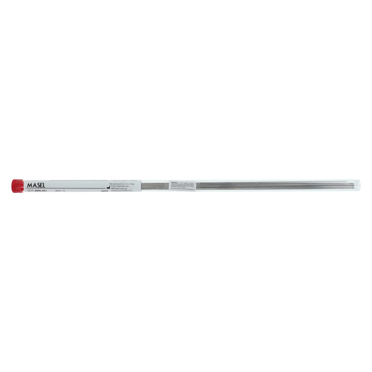Spring Tempered Stainless Steel Round Wire, 14" Length, 16 Gauge (0.051"), 10/Pack