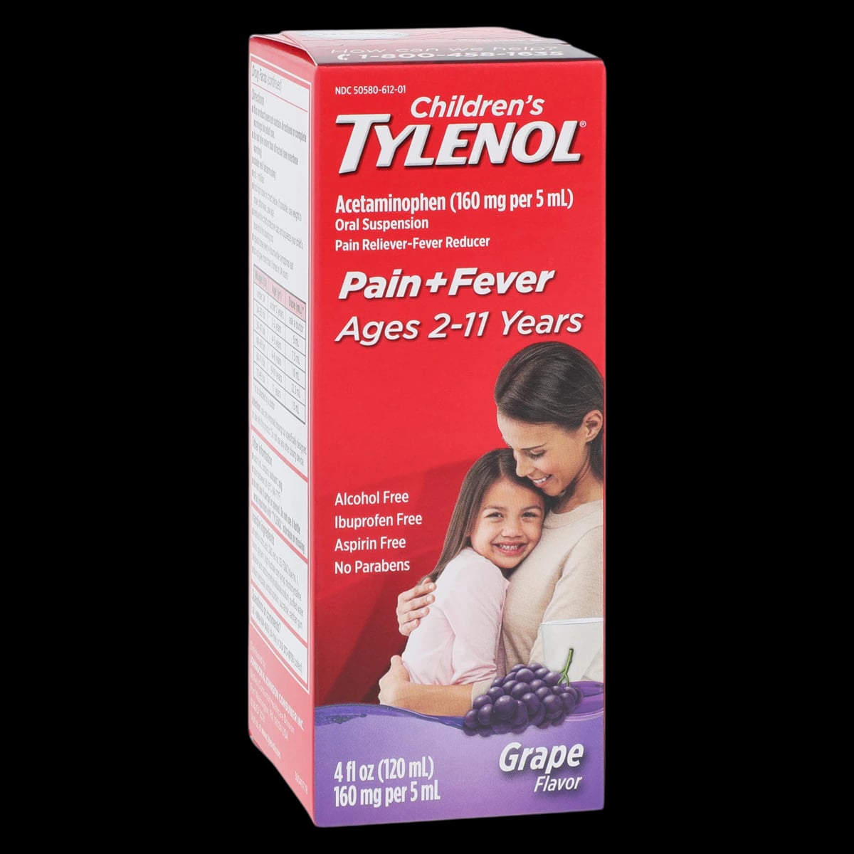 Tylenol Children Pain Reliever/Fever Reducer Liquid Suspension, Grape Splash, 4 oz/Bottle