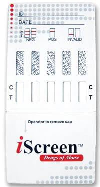 iScreen 6 Panel Dip Card Drug Screen Test Kit, COC/THC/AMP/MAMP/PCP/OPI, 25/Box
