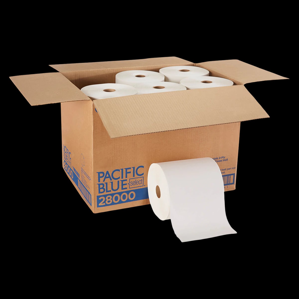 Georgia-Pacific Pacific Blue Select Big Roll Paper Towels, 2-Ply, Non-Perforated, 7.875 in x 350 in, White, 12 Rolls/Case