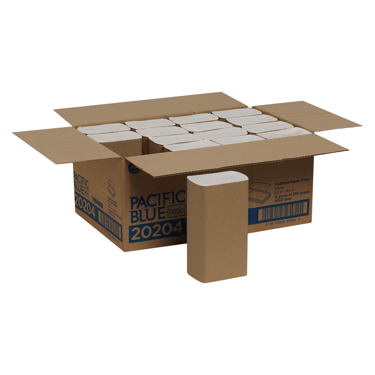Georgia Pacific Professional Blue Basic C-Fold Paper Towels, 1-Ply, White, 9.2" x 9.4", 4000/Cs (16 Packs of 250)