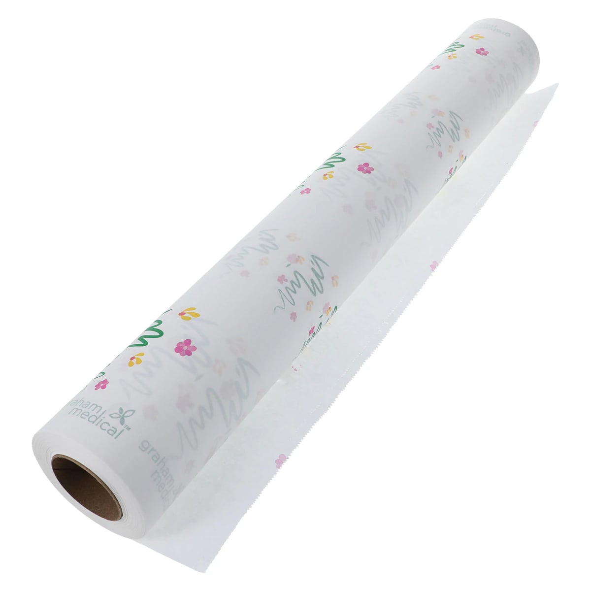 Graham Medical Exam Table Paper, Smooth, Wildflower Print, 21 in x 225 ft, 12 Rolls/Case
