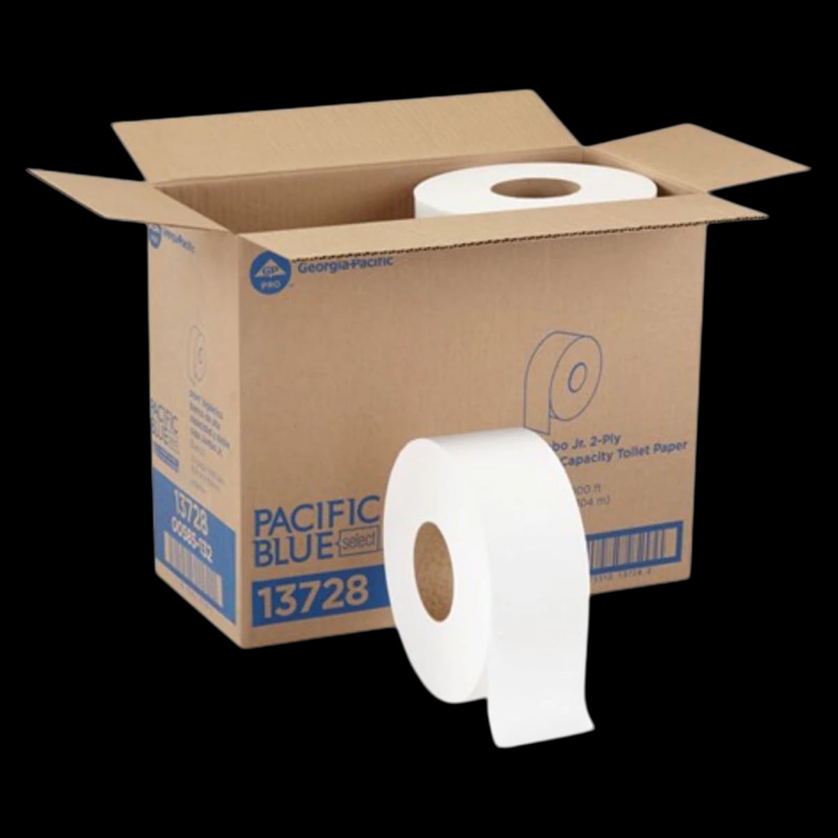 Acclaim Economical 2-Ply Jumbo Jr. Bathroom Tissue, White, 3.5" x 1000 ft, Case of 8 Rolls, Core Size 3.3"