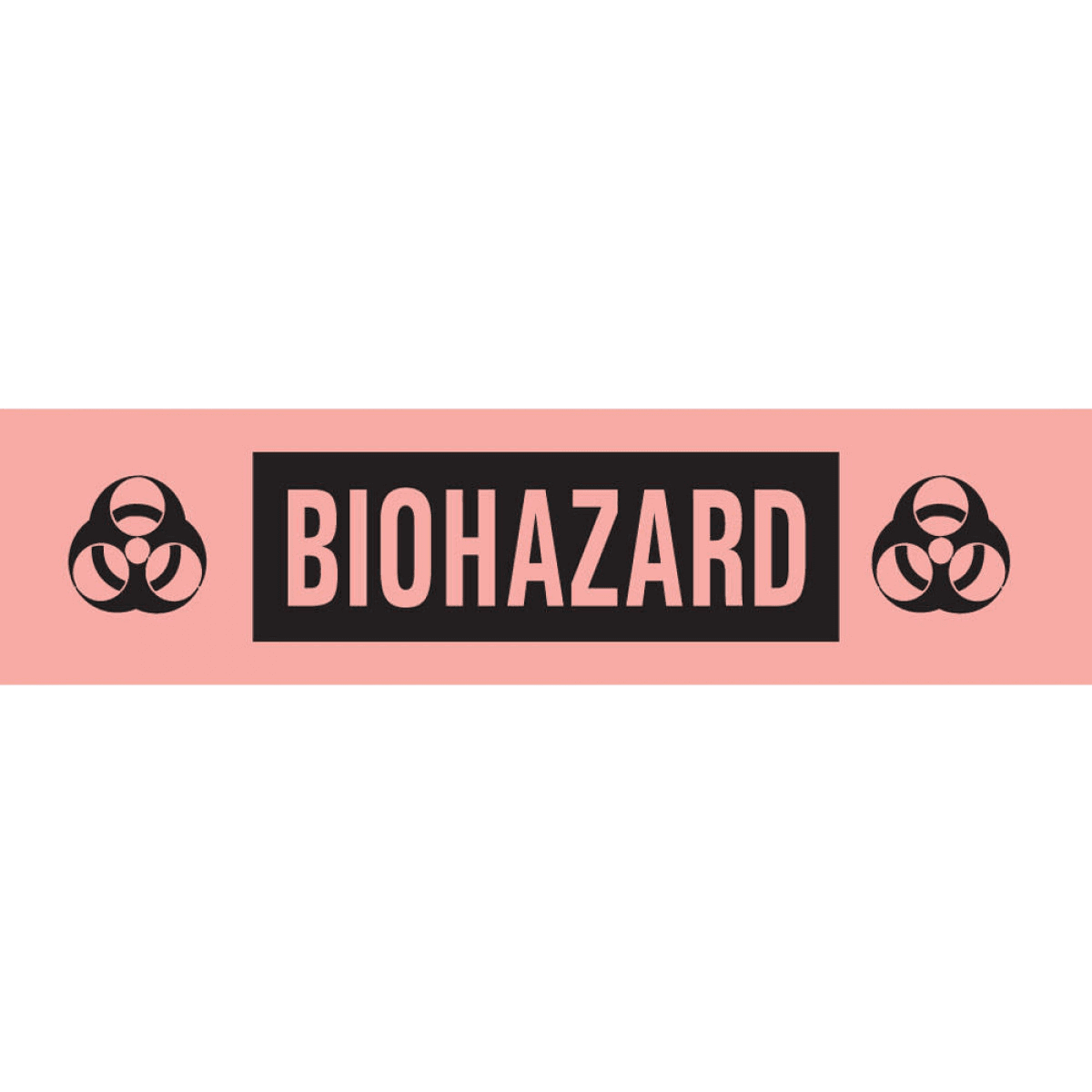 Precision Dynamics Biohazard Label Tape, Red, 2" x 1/2", 500/Roll