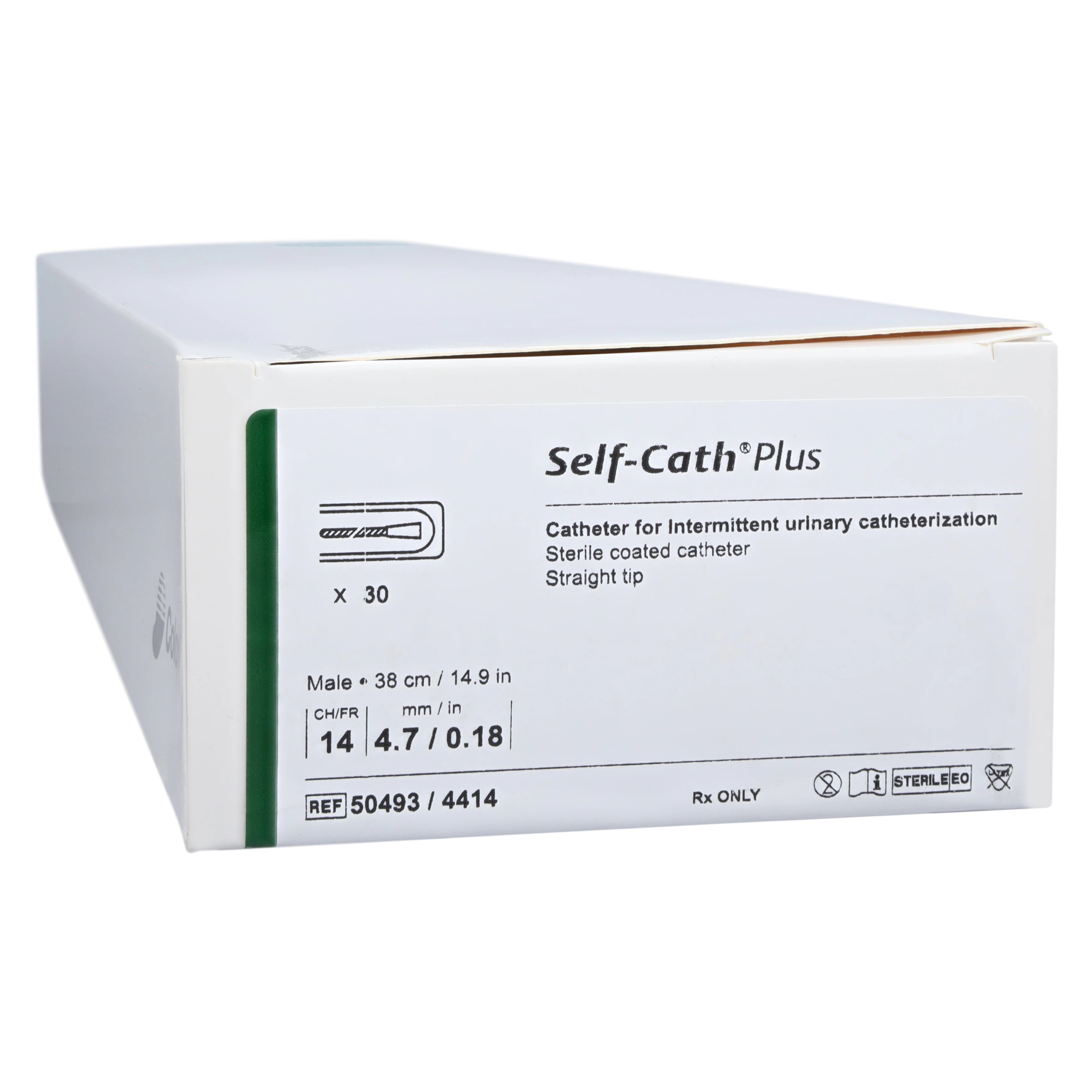 Coloplast Self-Cath Plus Intermittent Catheter, Long Straight Tip, Hydrophilic Coated, PVC, 14 Fr