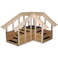 Hausmann Industries Convertible Stairs, Natural Oak Wood/Laminate Exercise Staircase