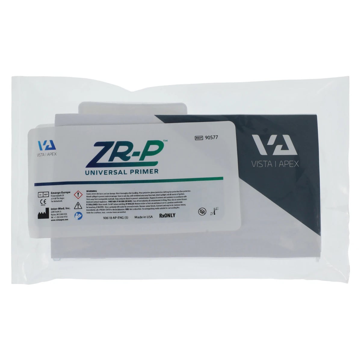 Vista Apex ZR-P Universal Zirconia Primer, 4mL Bottle with 50 Applicators, #90577