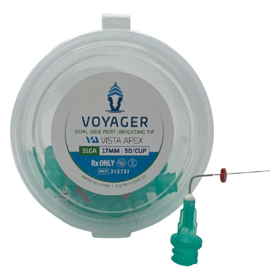 Voyager Endo Irrigating Tips, 31 Gauge, 17mm, Dual Side Port, Green, 50/Pk, #315731