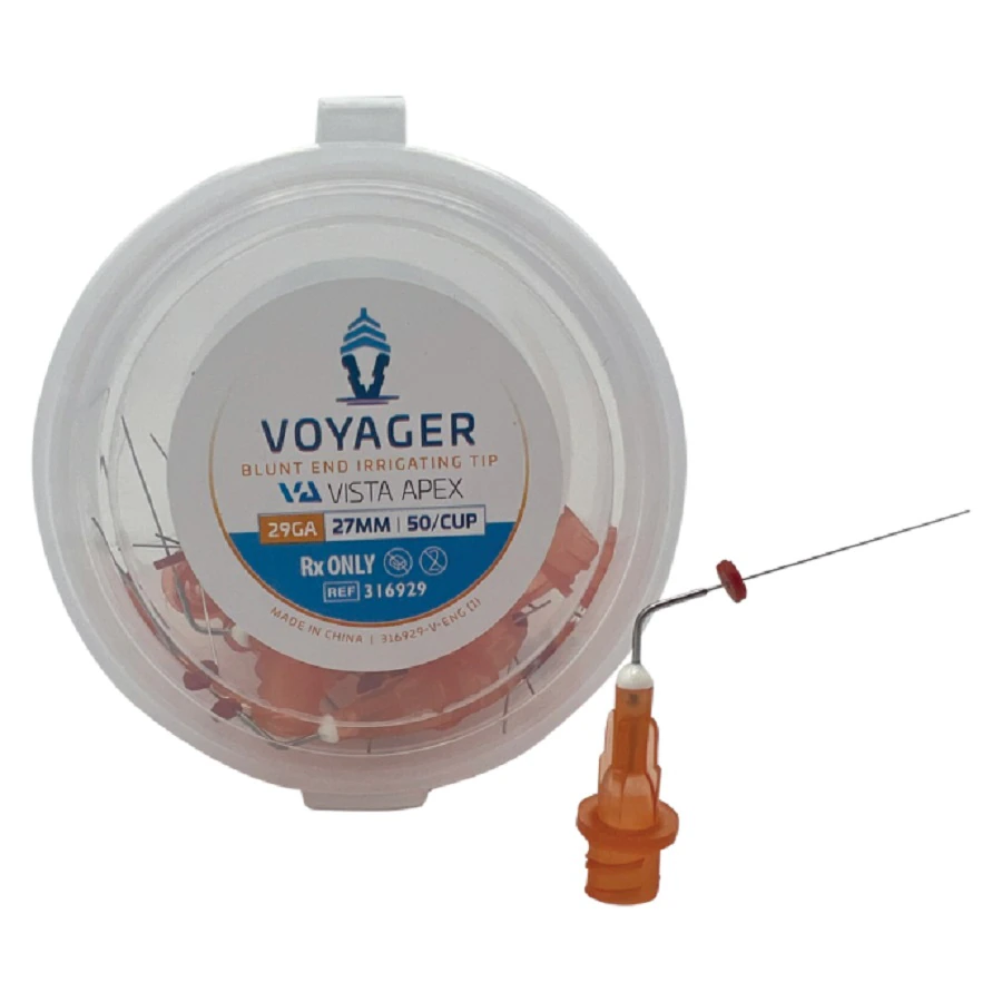 Voyager Endo Irrigating Tips, 29 Gauge, 27 mm, Blunt End, Orange, 50/Cup, #316929