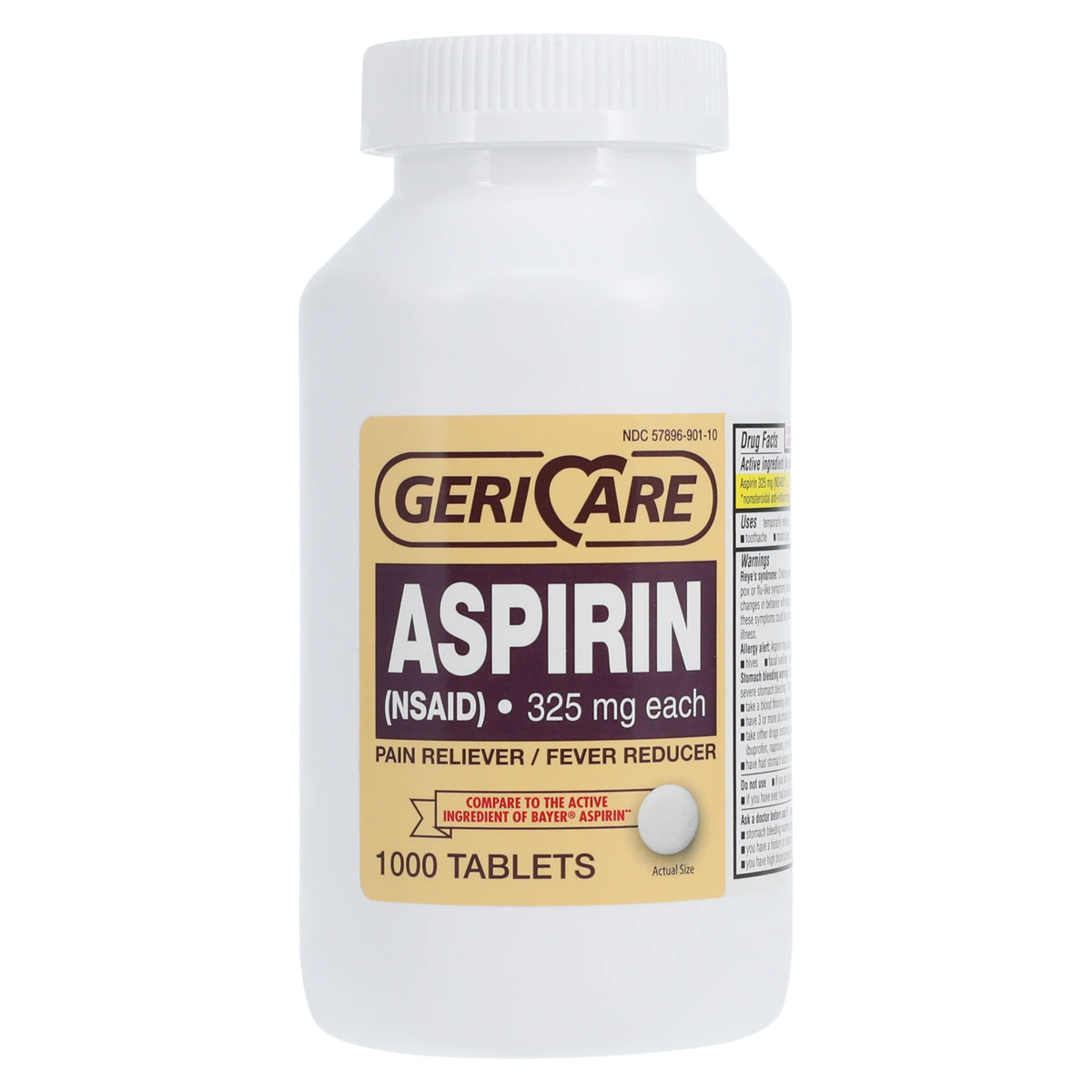 Geri-Care Aspirin Tablets, 325mg, 1000/Bottle