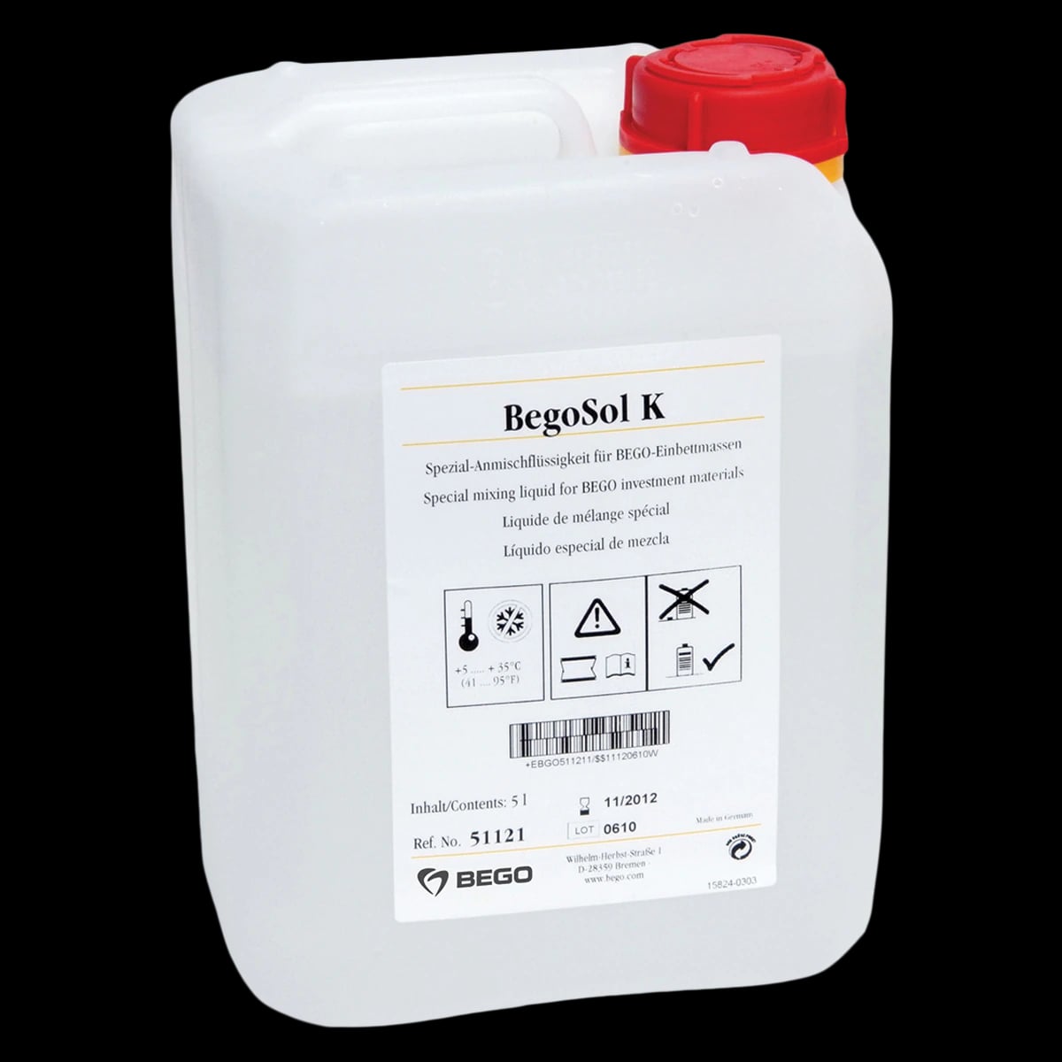 BegoSol K Mixing Liquid for Casting Investments, 5 L